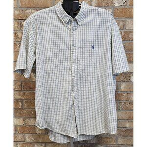 Ralph Lauren 100% Cott Button Down Classic Fit Short Sleeve Multicolor Plaid 2XL